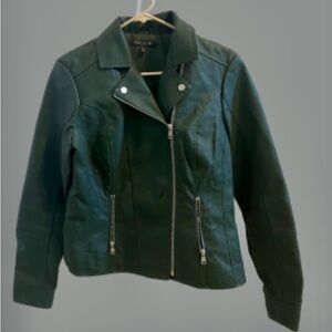 Women’s Baccini Green Faux Leather Lightweight Jacketet